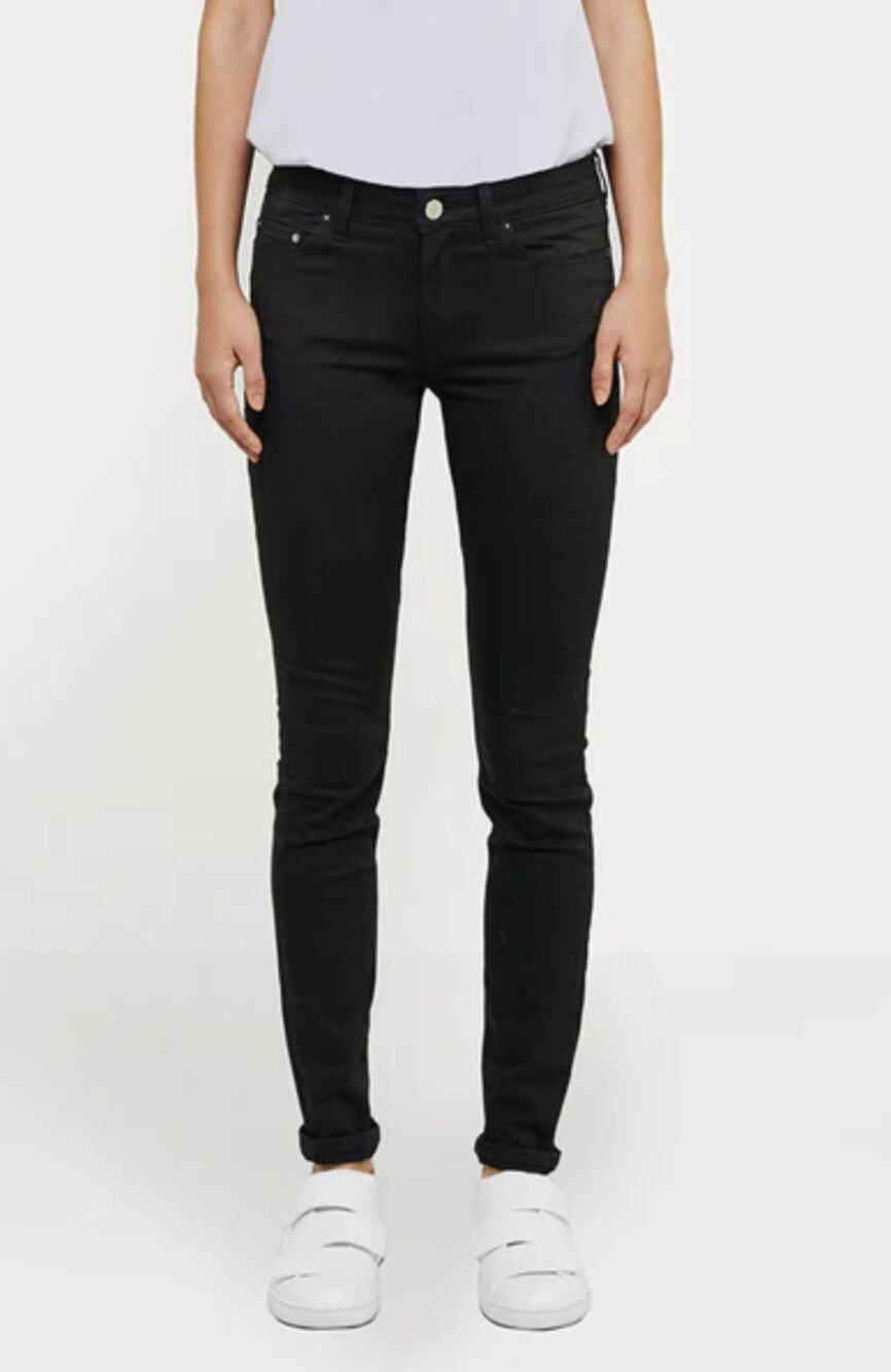 Acne Studios Skin 5 Black Jeans Cotton Denim Mid-Rise Skinny Leg Zip Fly Size 26